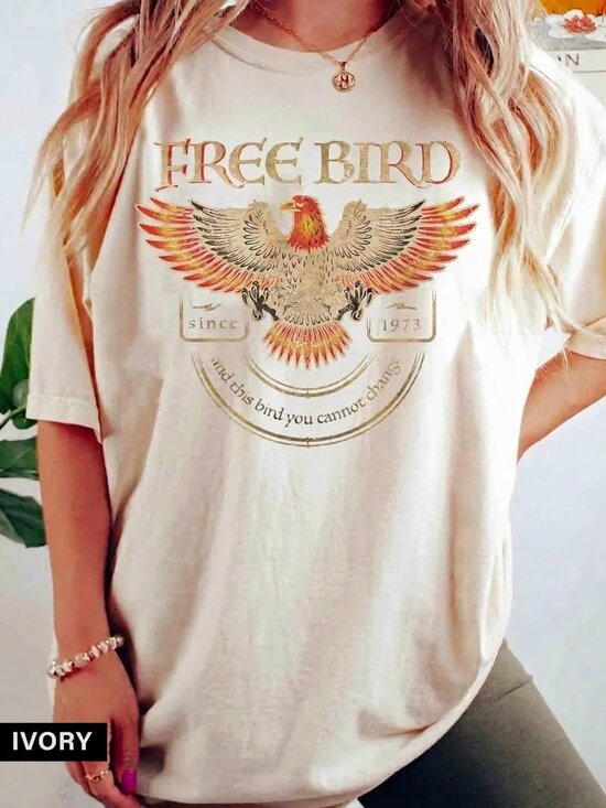 Comfort Colors Tops - Free Bird Shirt, Old School Band T-shirt, Retro Music Shirt, Rock Band Tee